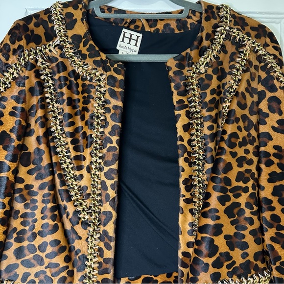 Haute Hippie cheetah blazer with actual metal chains - Picture 3 of 6